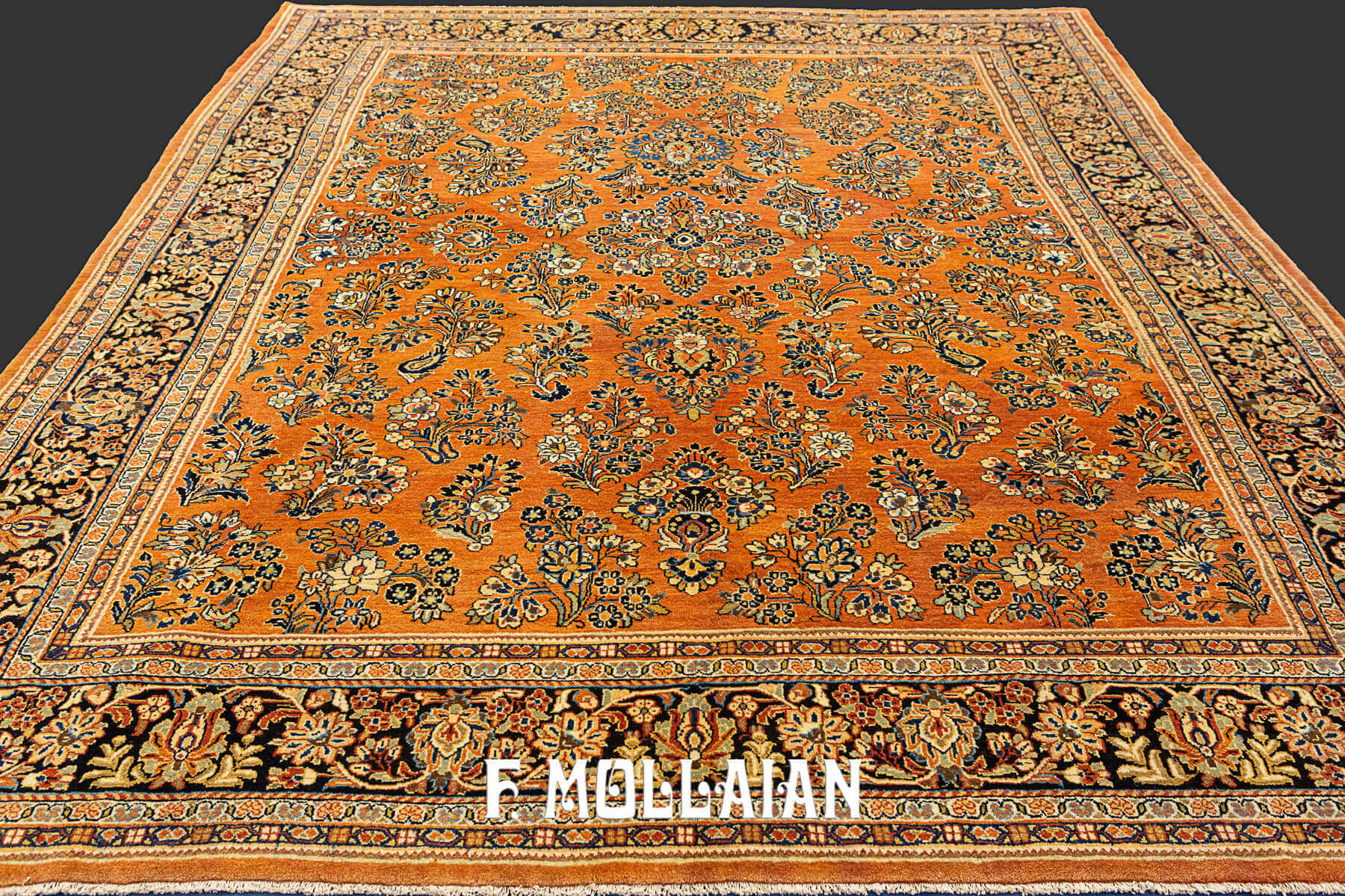 Hand-knotted Floral and All-over Persian Saruk Antique Carpet n°:49622648